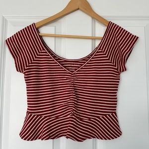 American Eagle peplum crop top size small